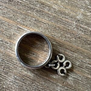 COACH Sterling Silver Filigree OP Art Signature Dangle Ring
Style 94770